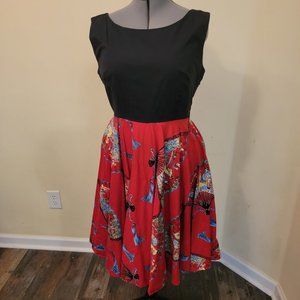 Trashy Diva Black and Red Midi Dress